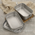 Outdoor Pure Titanium Portable Full Sandblasted Lunch box